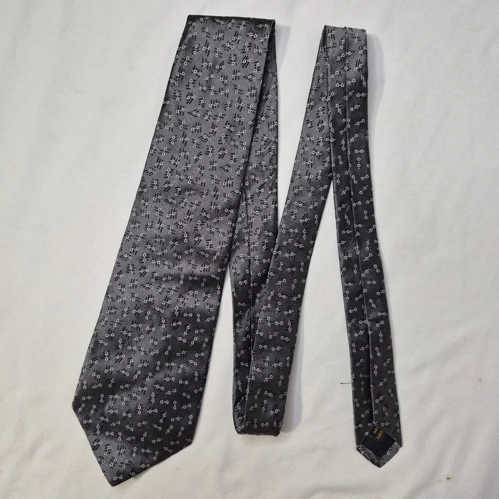 Polo‎ University Ralph Lauren Tie Mens Gray Silk Geometric Classic Ivy Heritage